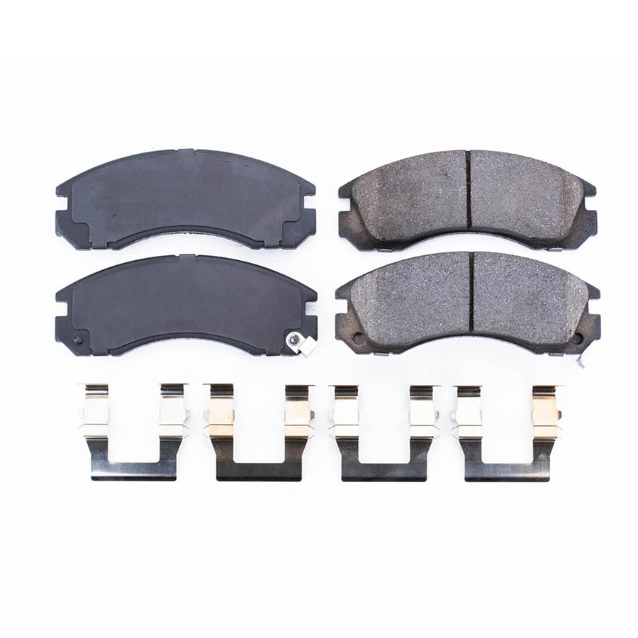 Power Stop Brake Kit Front For Dodge Stealth 1991-96 |Eagle Talon 1993-98 |Mitsubishi 3000GT 1991-99 |Diamante 1992-04 |Eclipse 1994-00 - Ceramic Brake Pads With Installation Hardware, 17-530