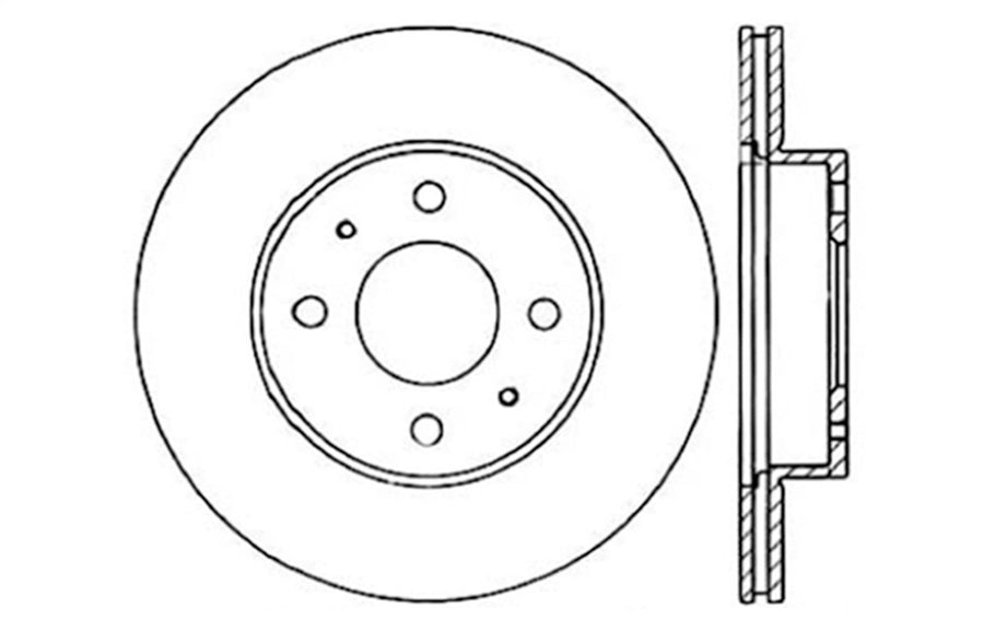 StopTech Centric 127.42061L Sport Drilled/Slotted Brake Rotor (Front Left), 1 Pack
