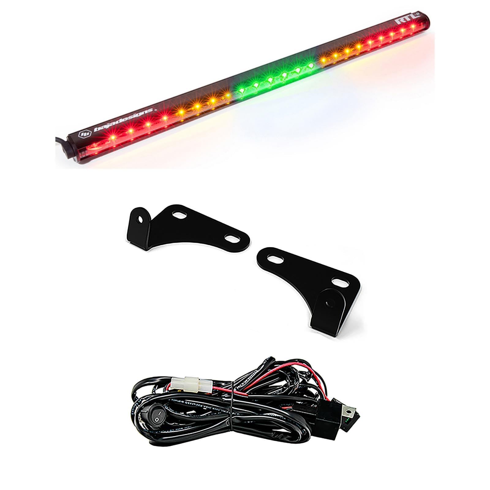 RTL Baja Designs 30-inch LED Bar Rear Light Kit for Polaris RZR 2015-18 with 2-Seats UTV (Green; No Turn Signal)