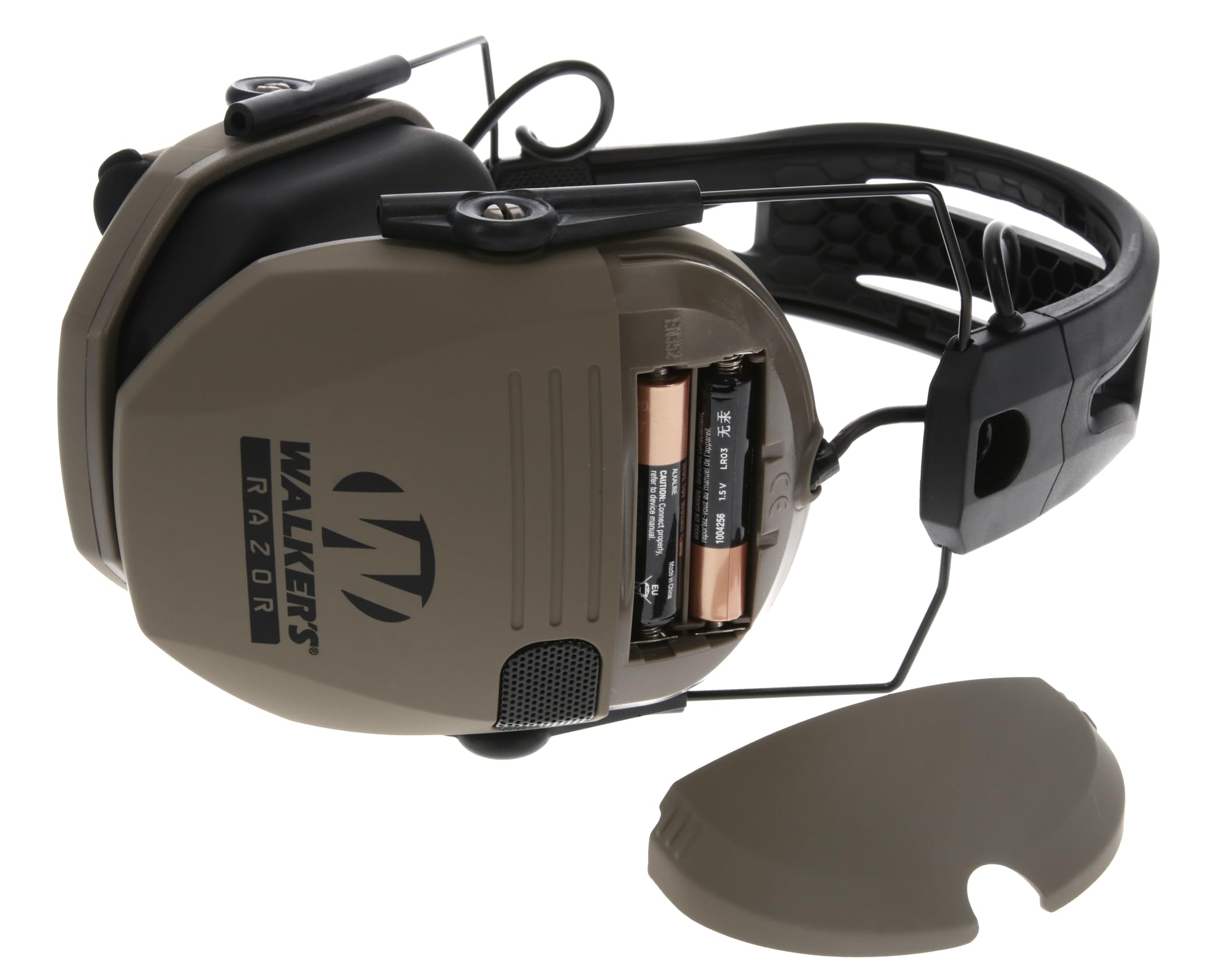Razor Walker's Tacti-Grip Earmuffs- Flat Dark Earth, High Performance Silicone Composite Slip Free Headband- Natural Sound Clarity Full Dynamic Range 23 NRR, fde
