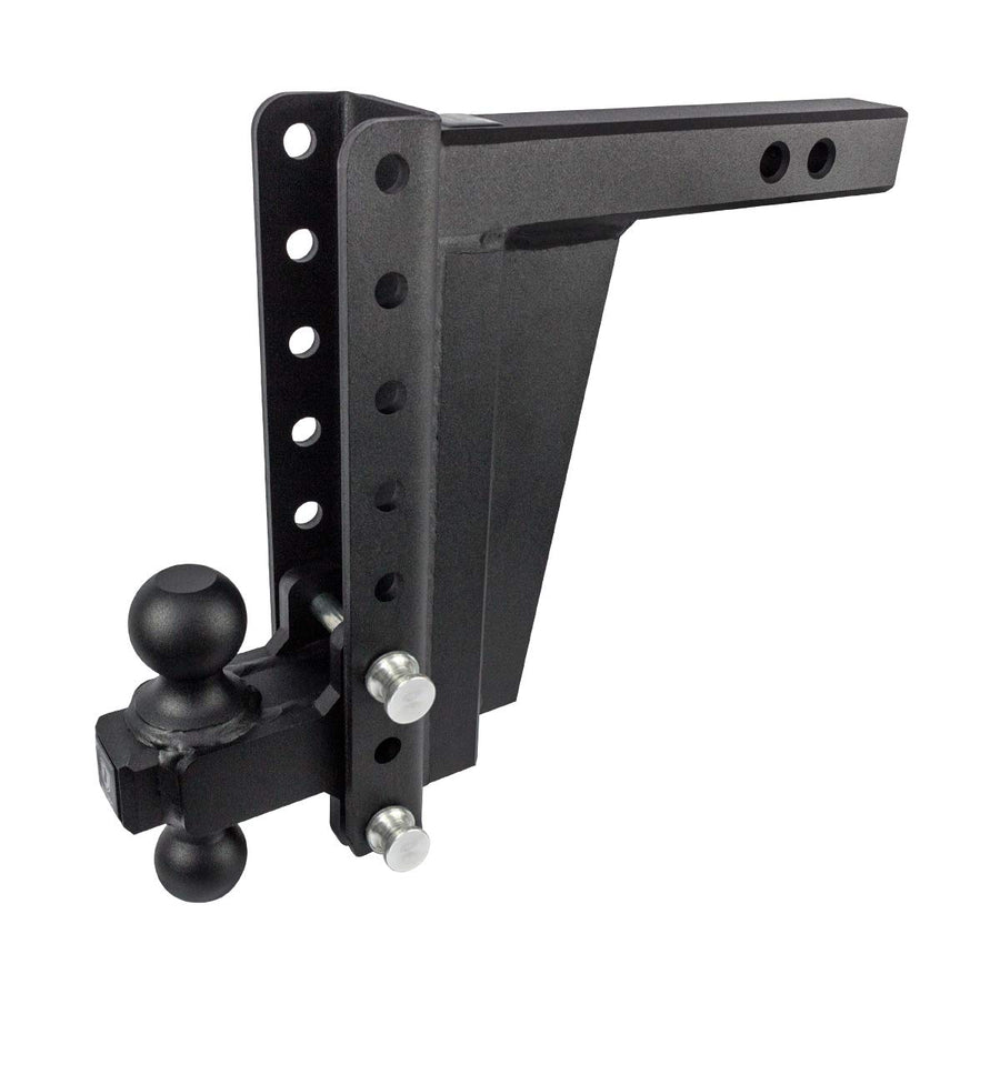 2.0" BulletProof Hitches Adjustable Extreme Duty Trailer Hitch (30,000 lb. Rating) - 10" Drop/Rise with 2" and 2 5/16" Dual Ball - Powder Coat, Solid Steel, Corrosion-Resistant