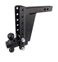 2.0" BulletProof Hitches Adjustable Extreme Duty Trailer Hitch (30,000 lb. Rating) - 10" Drop/Rise with 2" and 2 5/16" Dual Ball - Powder Coat, Solid Steel, Corrosion-Resistant