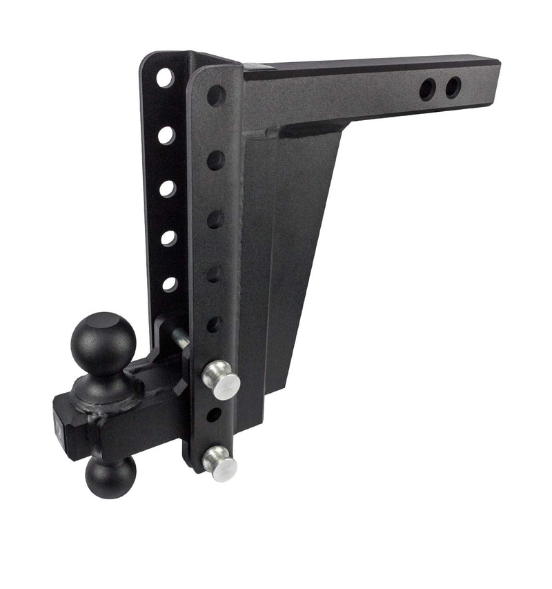 2.0" BulletProof Hitches Adjustable Extreme Duty Trailer Hitch (30,000 lb. Rating) - 10" Drop/Rise with 2" and 2 5/16" Dual Ball - Powder Coat, Solid Steel, Corrosion-Resistant