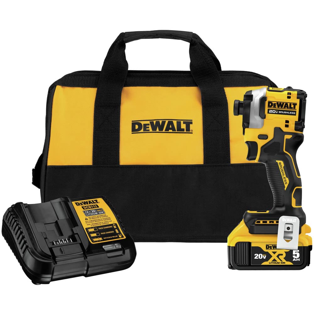 20V MAX DEWALT ATOMIC 1/4 in. Brushless Cordless Impact Driver Kit with Battery and Charger Included (DCF850P1)