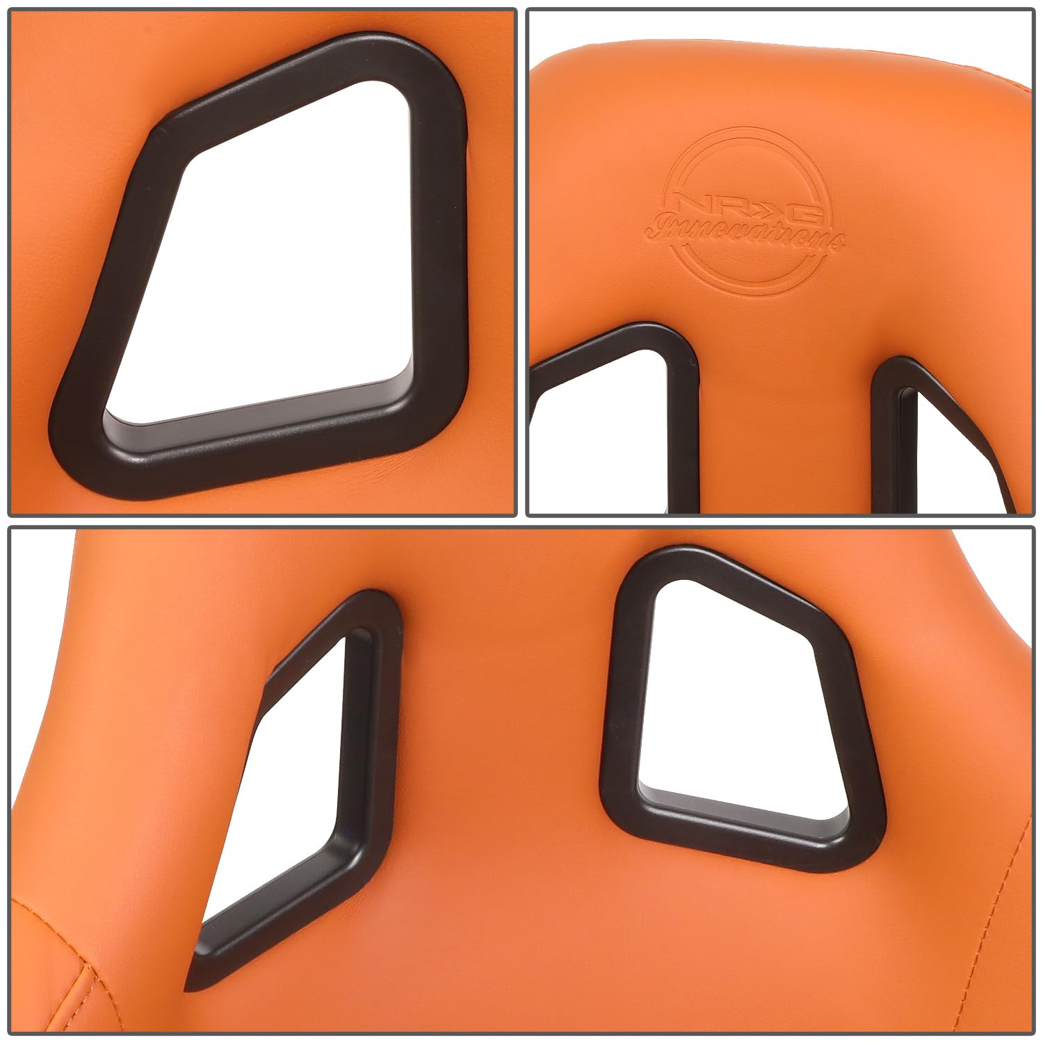 NRG Innovations Brown NRG-FRP-302BR-V FRP Bucket Seat With Headrest Water Resistant Vinyl (Large)
