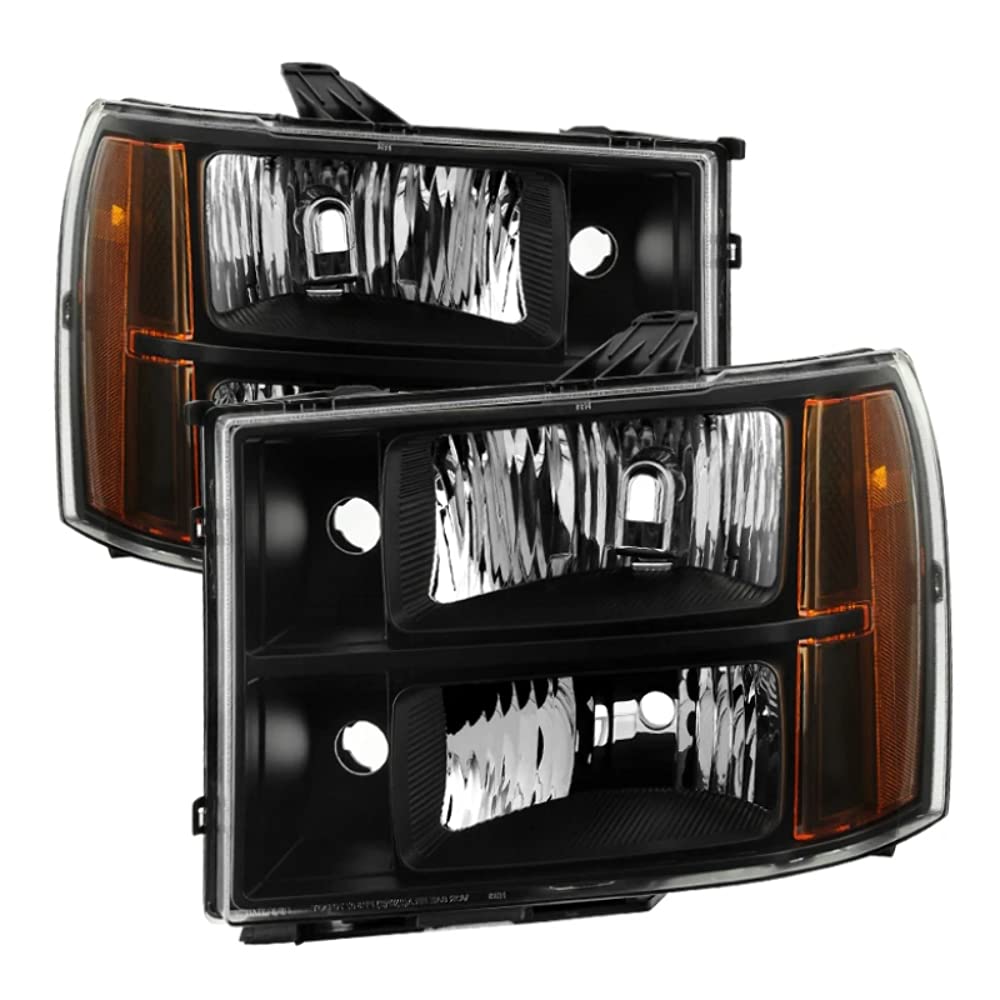 Spyder Headlight Xtune HD-JH-GSIE07-AM-BK (GMC Sierra 07-13 Black - Crystal s)