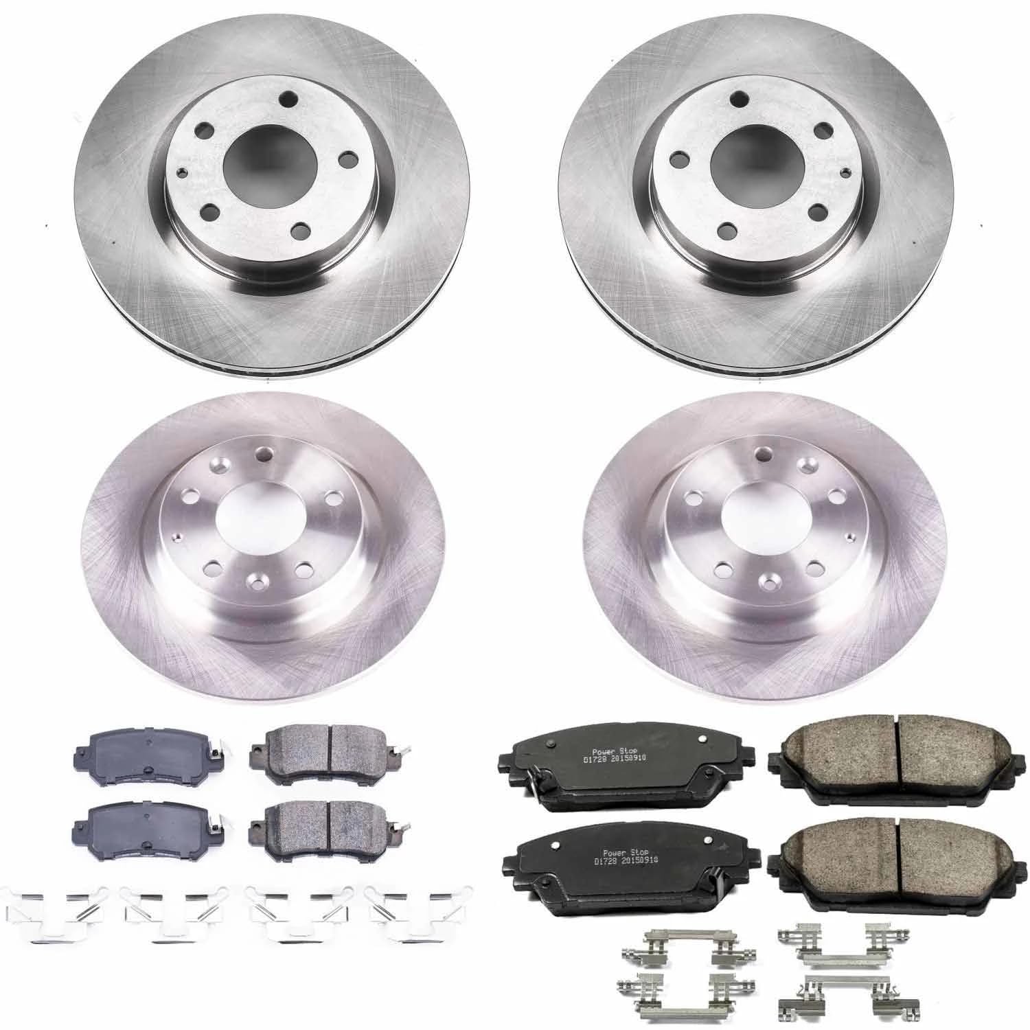 Power Stop KOE7607 Front and Rear Replacement Brake Kit-OE Brake Rotors & Ceramic Brake Pads For Mazda CX-3 2016-2018 [Model Specific]