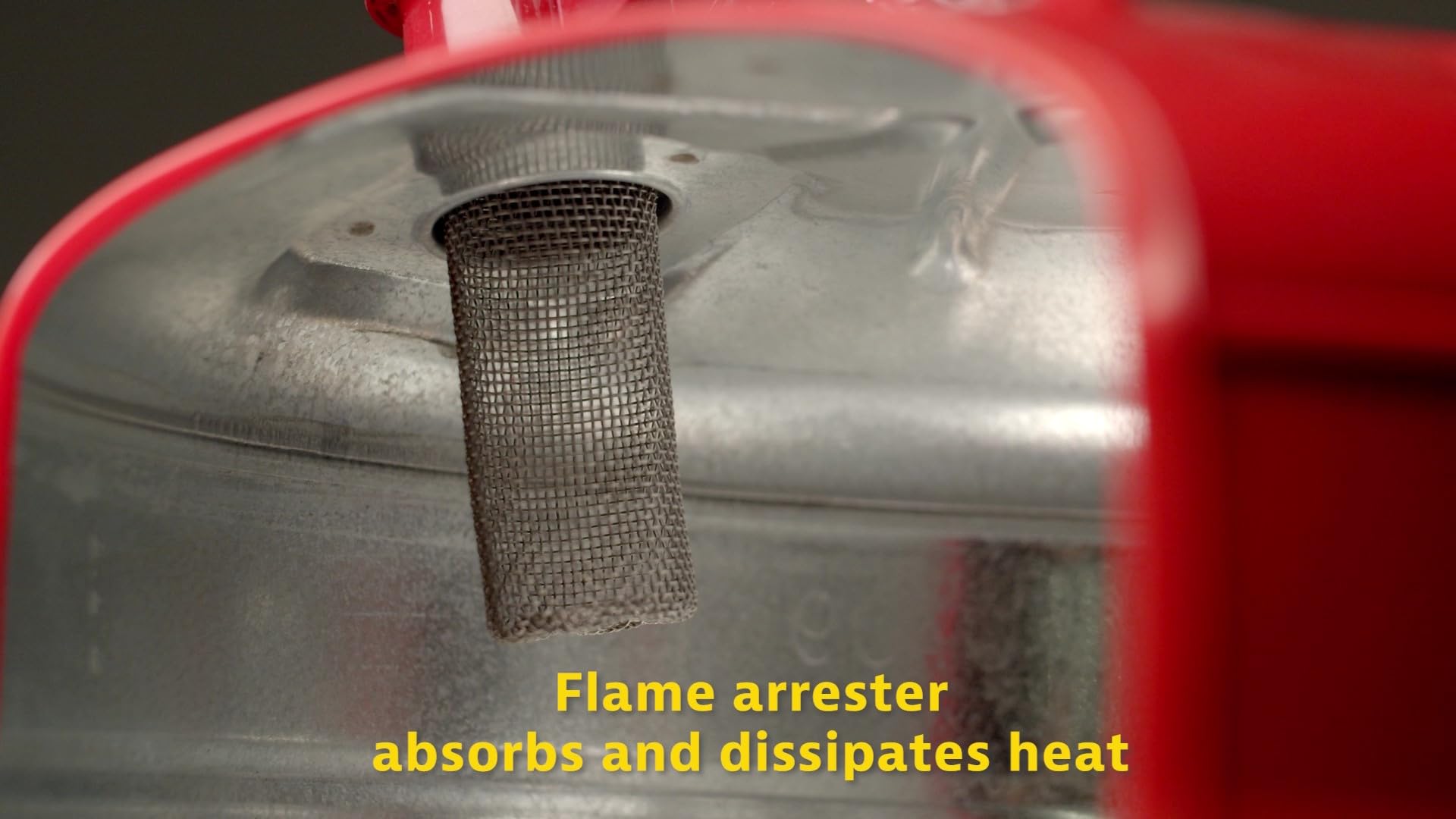 Justrite 1 Pint Red Type I Safety Gas Can for Gasoline with Flame Arrester, Self-Closing Lid, and Trigger Handle, Made in the USA, Galvanized Steel Flammable Storage Can, 10001