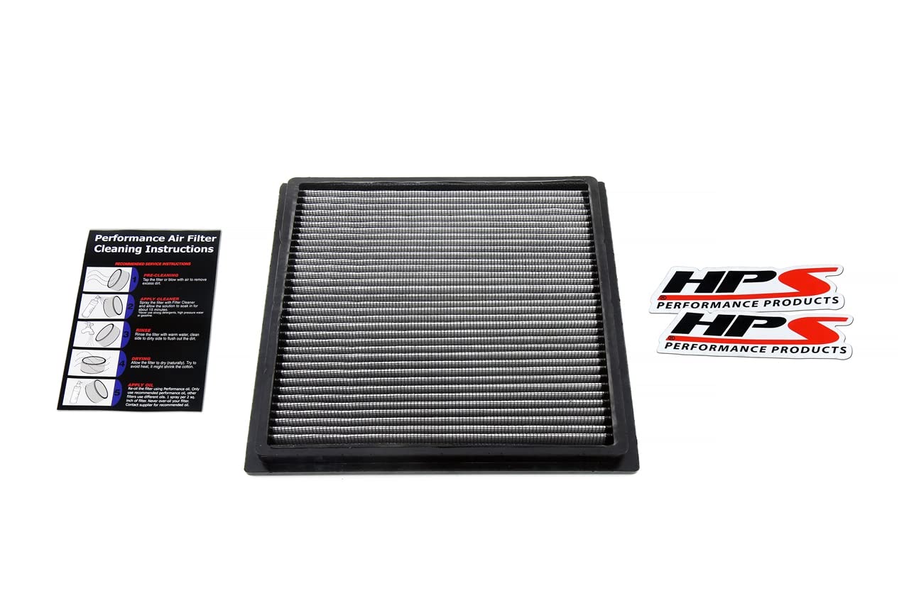 HPS Drop-in Engine Air Filter: High Performance, Premium, Washable, Replacement Car Filter: Compatible for Toyota 2014-2022 Sequoia 2014-2021 Tundra V8 2016-2023 Tacoma V6, HPS-457290