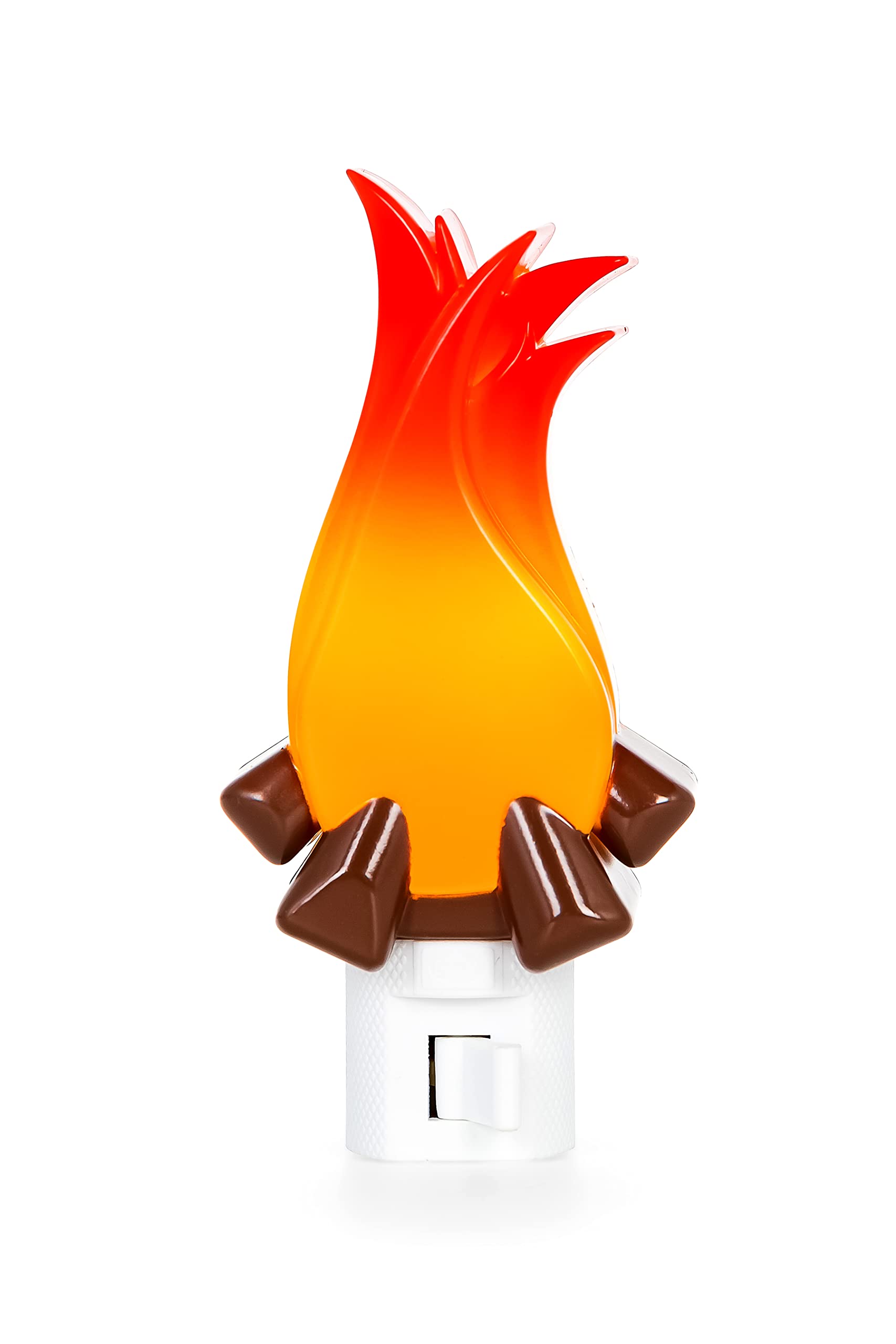 Camco Night Light Campfire Plug-in - Uses LED Bulbs, Creates Warm Glow - Camper Decor Features Fun Design, 360 Degree Swivel Base, and On/Off Switch - Great for RVs and Campers (53087)