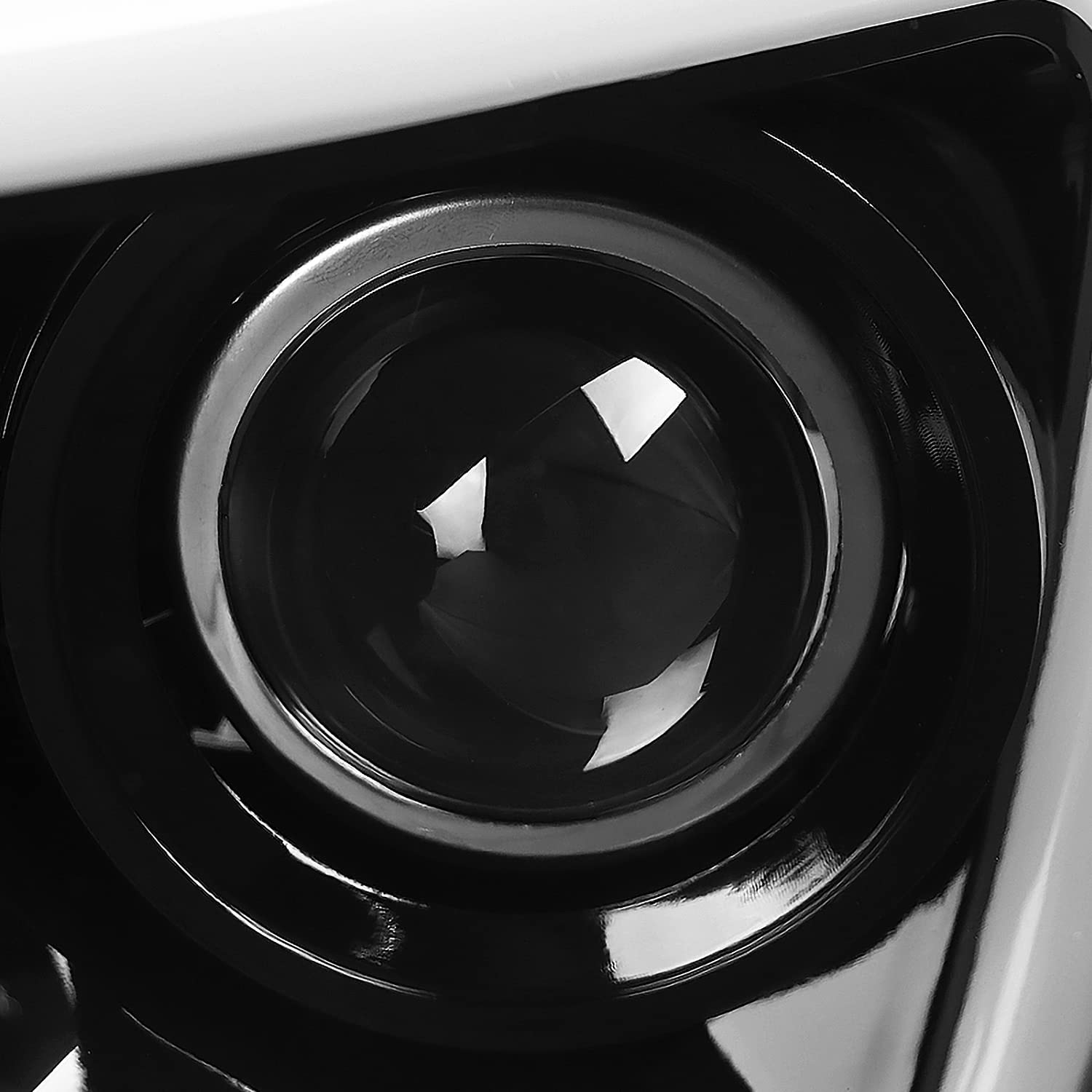 Jet Black SPEC-D TUNING Projector Headlights w/Switchback LED Light Bar Compatible with 2006-2008 Dodge Ram 1500, 2500, 3500, Left + Right Pair Headlamps Assembly