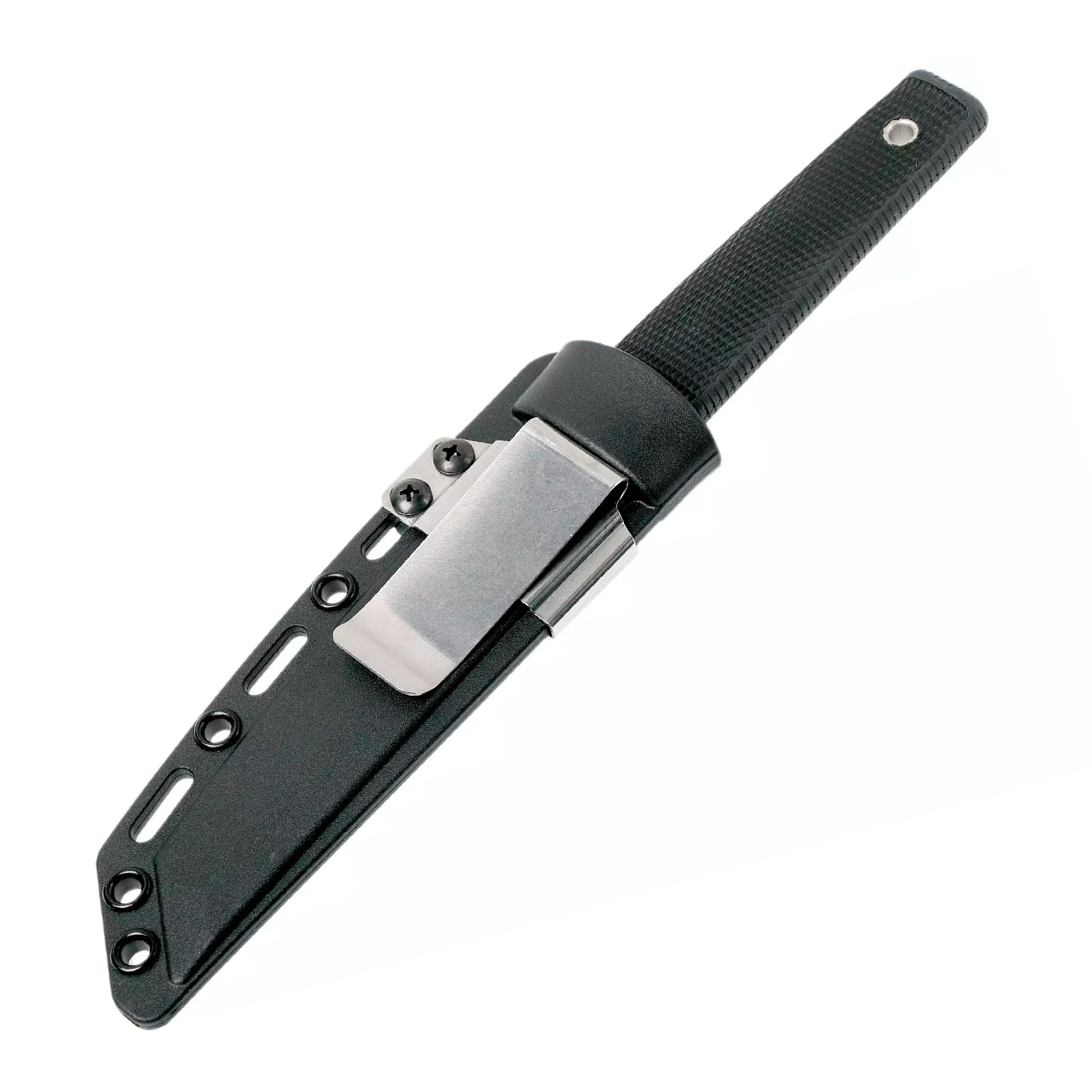 Cold Steel Kobun 5.5" Plain Edge Japanese AUS8A Stainless Steel Tactical Hunting Knife, Ergonomic Kray-Ex Handle, Secure-Ex Sheath - Blister Pack