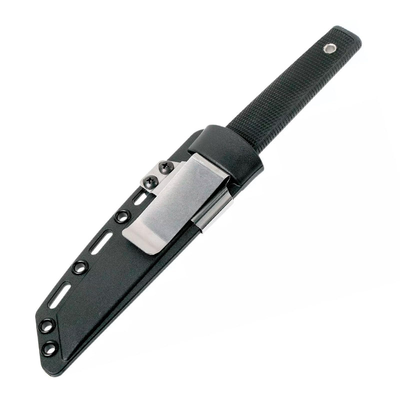 Cold Steel Kobun 5.5" Plain Edge Japanese AUS8A Stainless Steel Tactical Hunting Knife, Ergonomic Kray-Ex Handle, Secure-Ex Sheath - Blister Pack