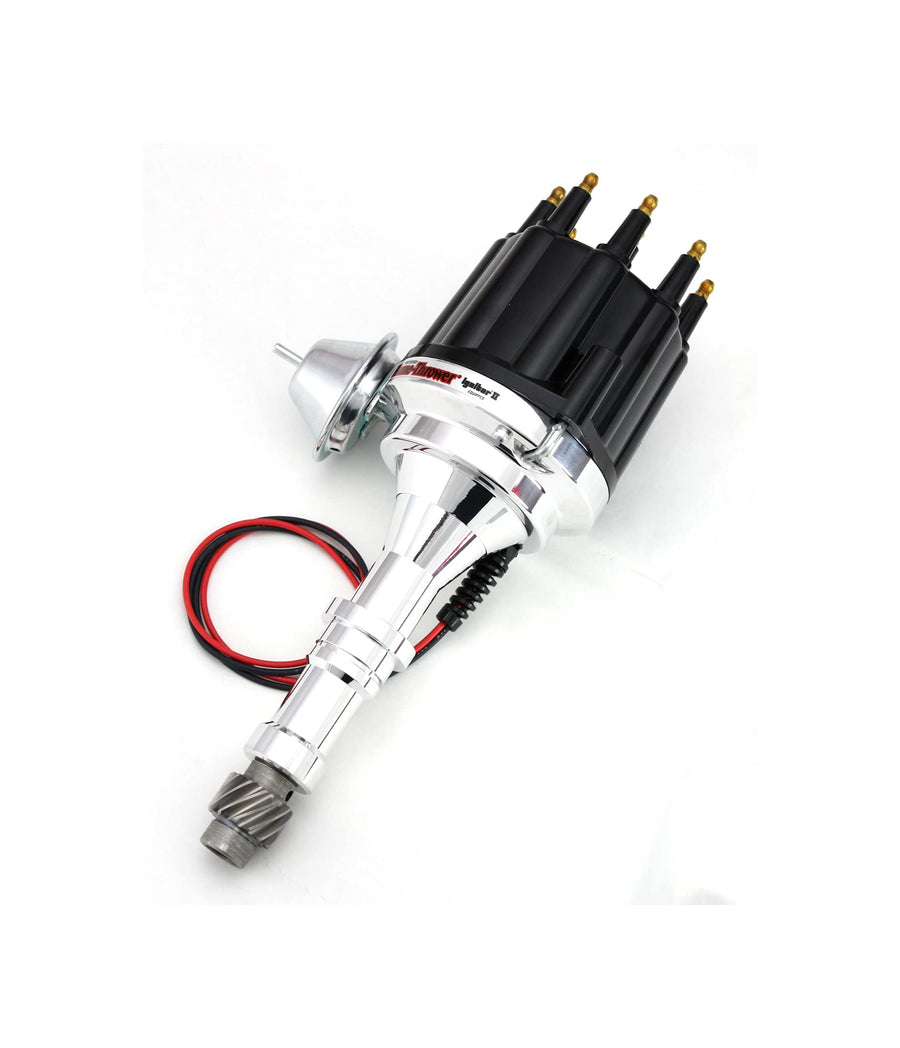 Pertronix D150710 Flame-Thrower Black Male Cap Plug and Play Billet Electronic Distributor with Ignitor II Technology for Buick V8