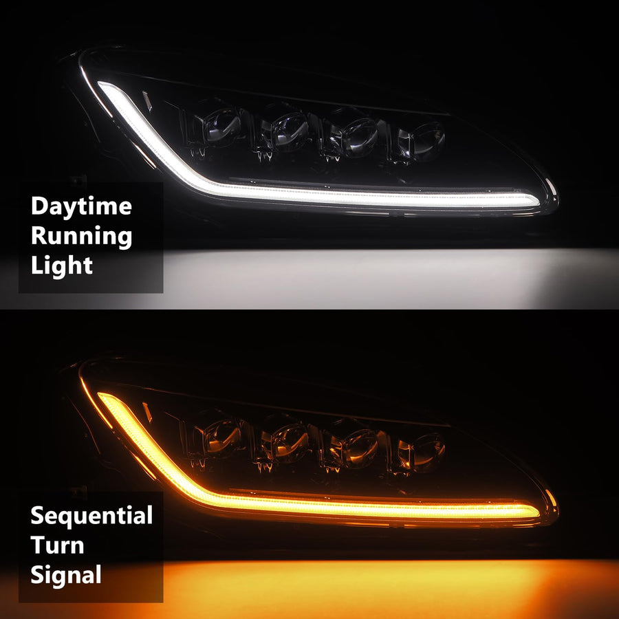 AlphaRex NOVA-Series Projector Headlights for 99-09 Honda S2000 LED Headlights Alpha-Black