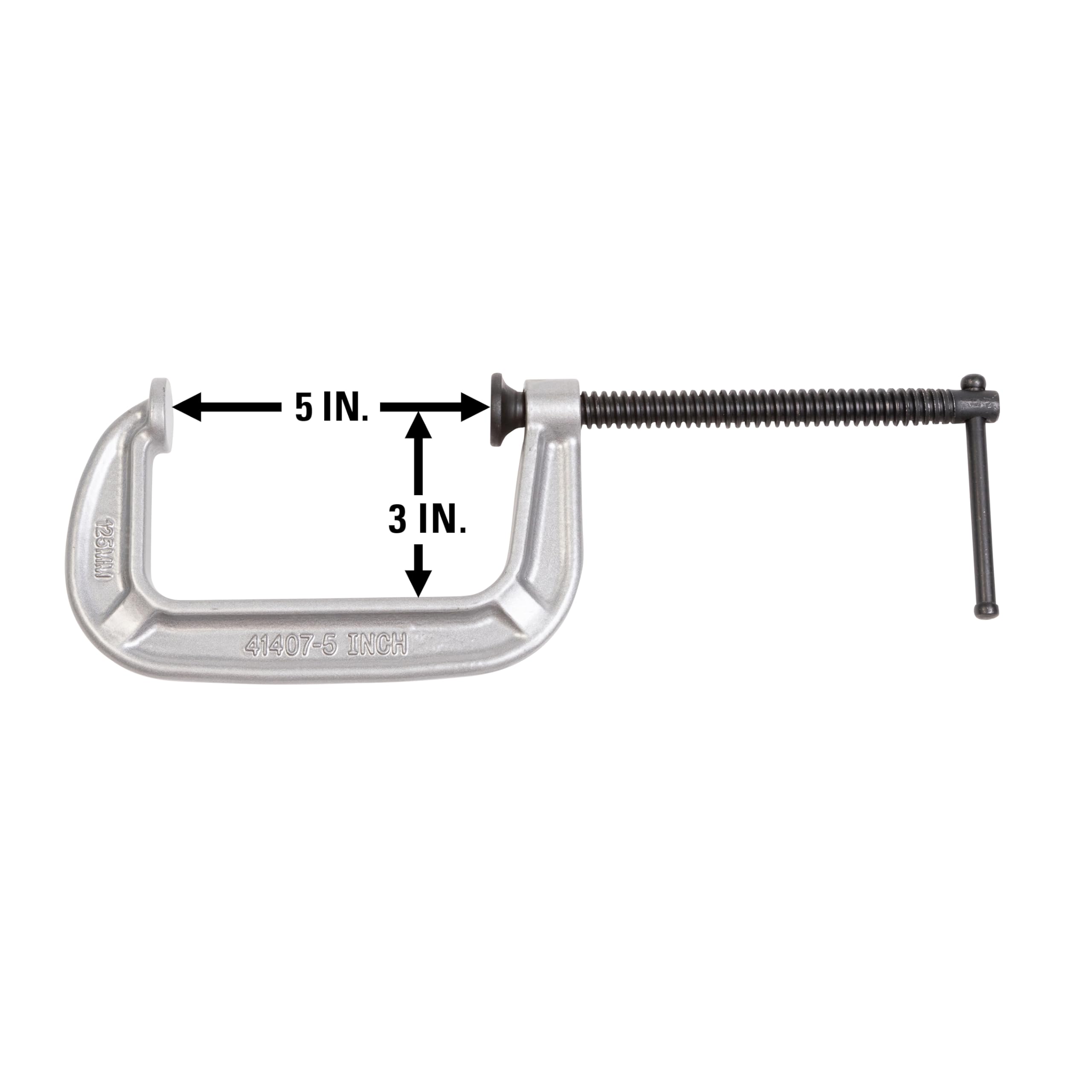 Wilton 5" Opening C-Clamp, 3-1/4" Throat, 1225 Lbs. Clamping Force (Model 145C)