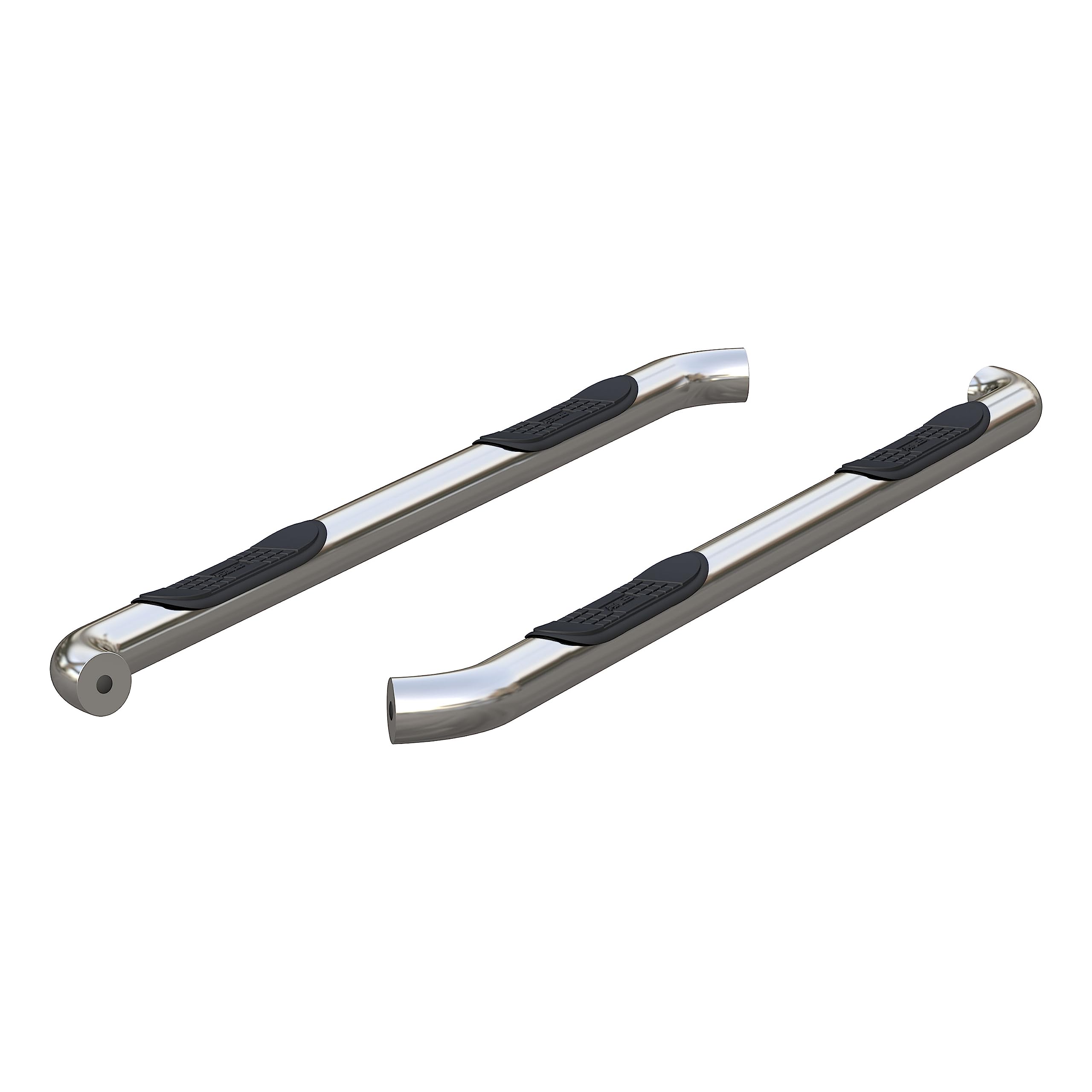 3-Inch Round Polished Stainless Steel ARIES Nerf Bars, No-Drill, Fits Select Nissan Titan, XD