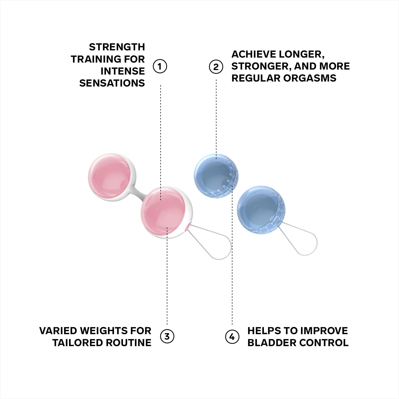 LELO Classic Beads Kegel Balls for Women of All Ages – Premium Silicone Exercise Weighted Balls with String - Perfect for Pleasure Enhancement