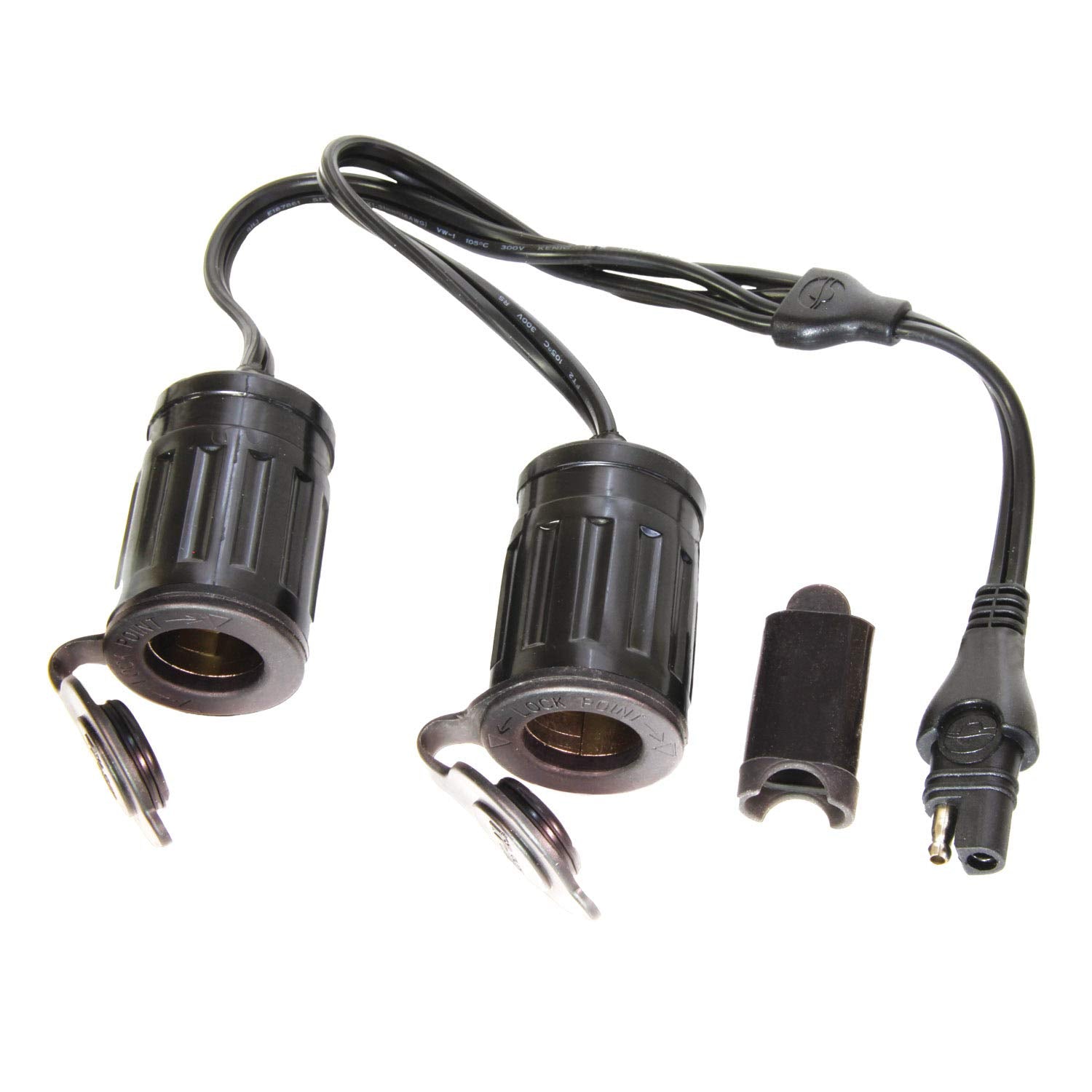 Optimate O-26 cable, Y-splitter, SAE to 2 x AUTO socket