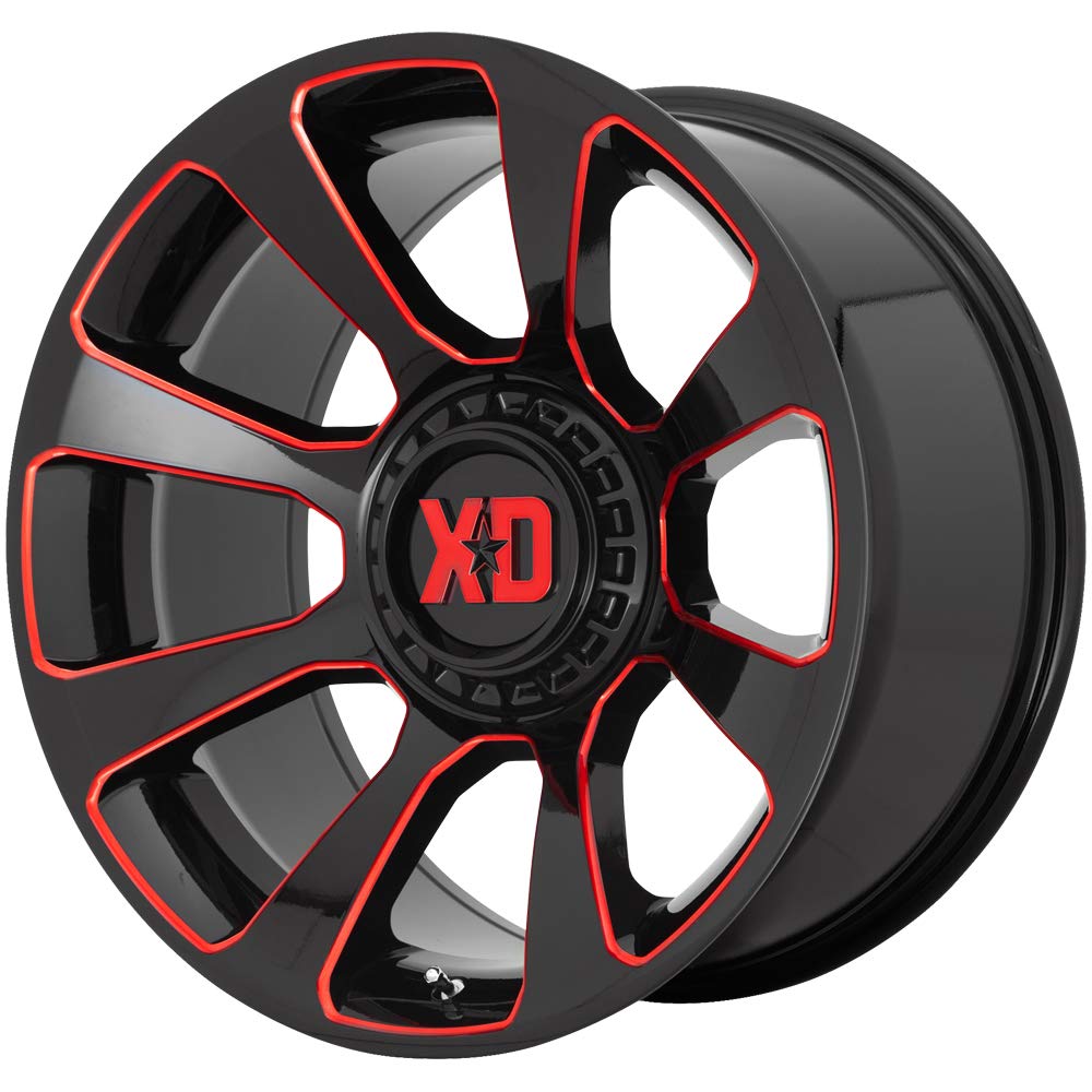 XD Wheels Xd854 Gloss Black Milled Reactor Wheel with RED Tint Alloy Steel (20 x 9. inches /6 x 106 mm, 0 mm Offset)