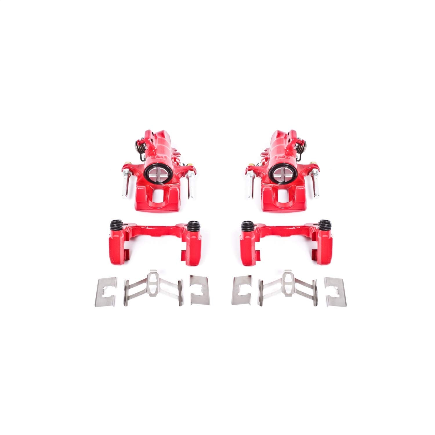Power Stop S2678 Rear Pair of High-Temp Red Powder Coated Calipers For Acura EL 2001-2005, Acura RSX 2002-2006, Honda Civic 2002-2005 [Model Specific]