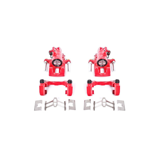Power Stop S2678 Rear Pair of High-Temp Red Powder Coated Calipers For Acura EL 2001-2005, Acura RSX 2002-2006, Honda Civic 2002-2005 [Model Specific]