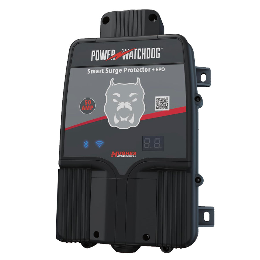 50 Amp Power Watchdog PWD50EPOHW Smart RV Hardwired Surge Protector - Emergency Power Off (EPO) – WiFi Monitoring - Replaceable Surge Module - LED Diagnostics - Durable for RV Campsite Use