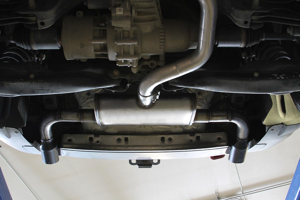 Flowmaster FlowFX 717810 Cat-Back Exhaust Kit 2.5 Inch Stainless Steel 3.5 Inch Black Ceramic Tips Dual Rear Outlet Compatible with 2014-2022 Jeep Cherokee 3.2L V6