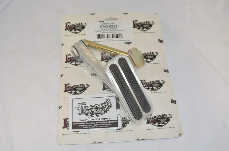 BAG-6211 Lokar Performance Products 1961-1964 Impala Billet Aluminum Throttle Pedal Assembly W/Rubber