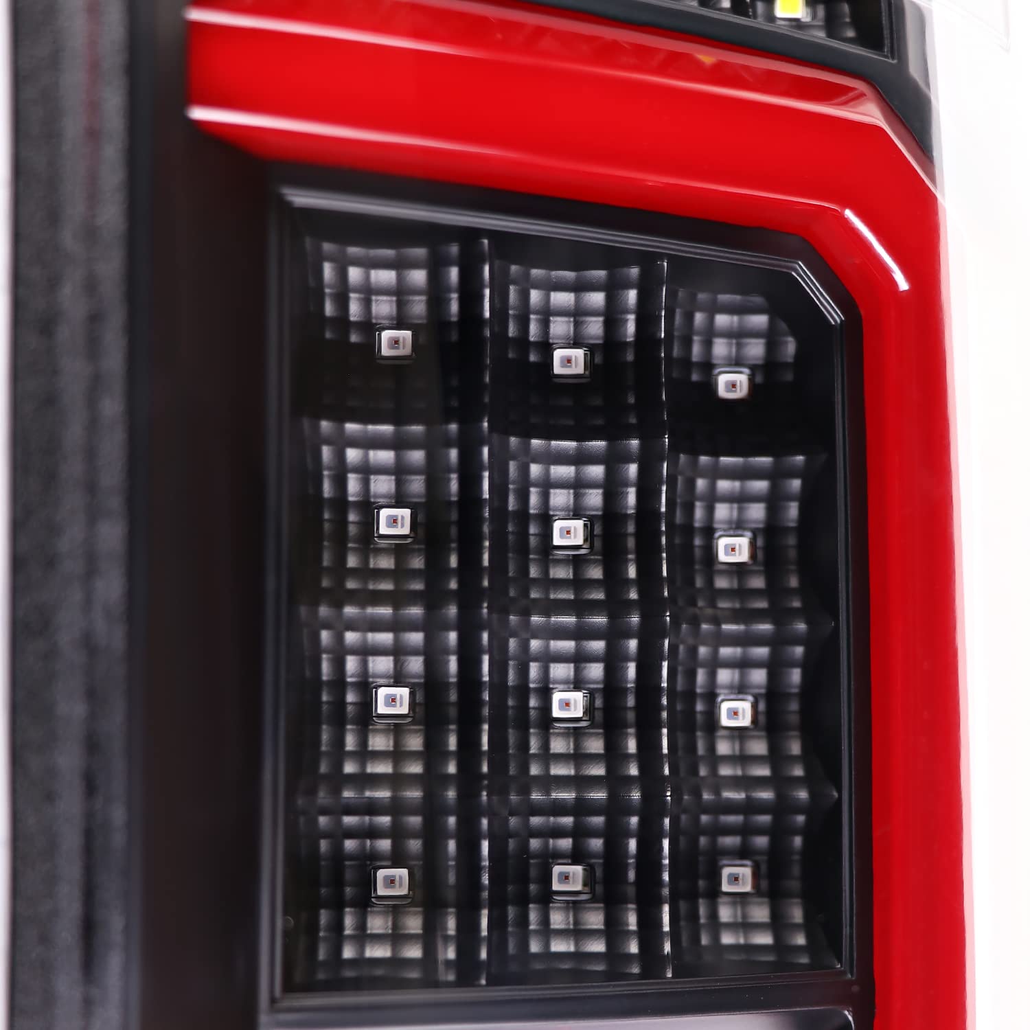 Black LED Tail Lights SPEC-D TUNING w/Red LED Light Bars Compatible with 2007-2013 Chevy Silverado 1500/2500HD/3500HD, Left + Right Pair Assembly