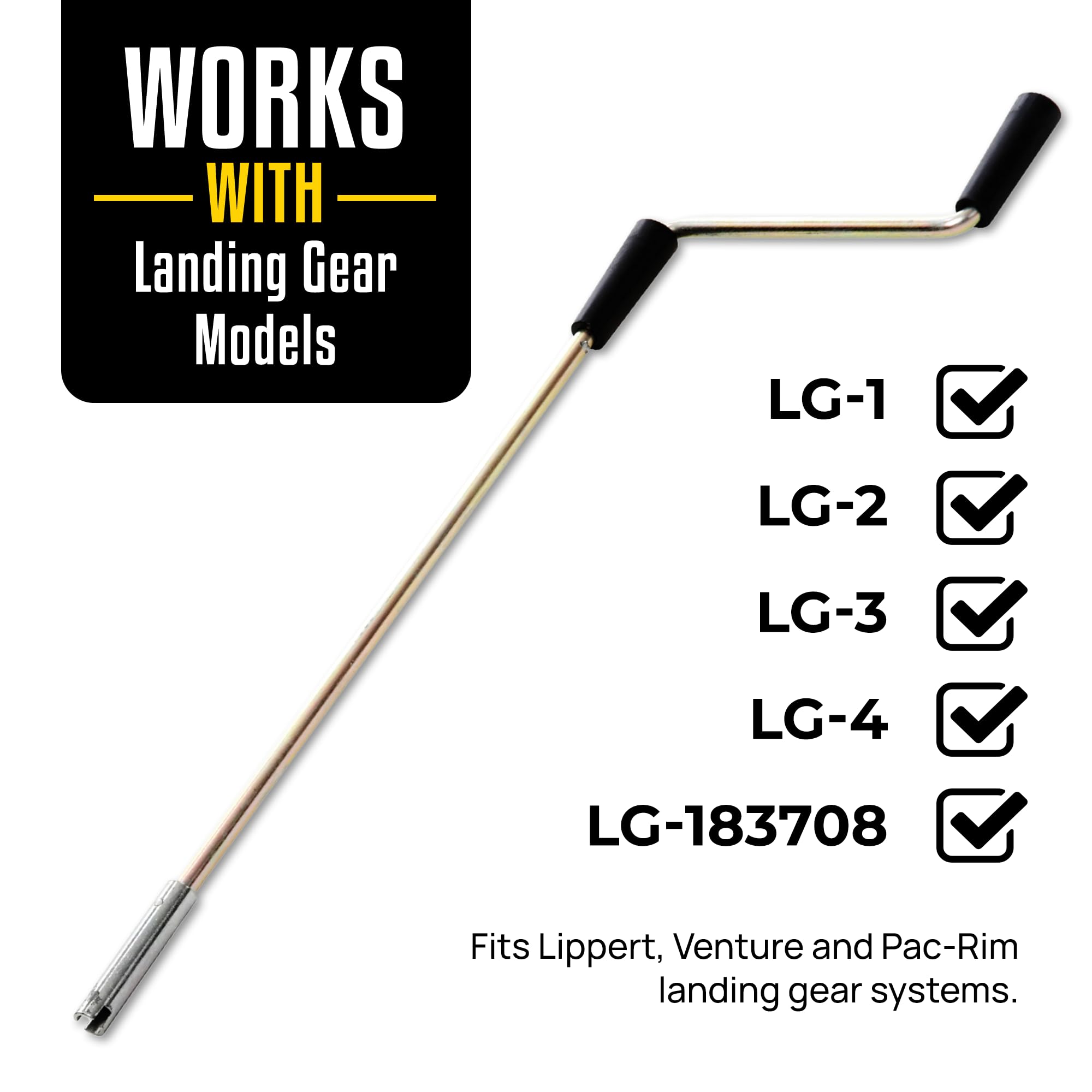 Stromberg Carlson Manual Crank Handle LG-119226 - Replacement for Landing Gear Systems – Heavy-Duty Steel Utility Tool for 5th Wheel Trailers