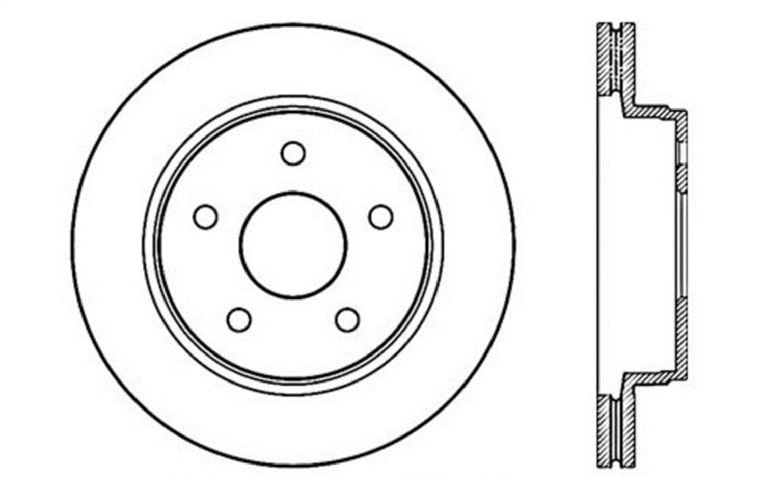 Sport StopTech Cross Drilled Brake Rotor 128.67053R; Front Right