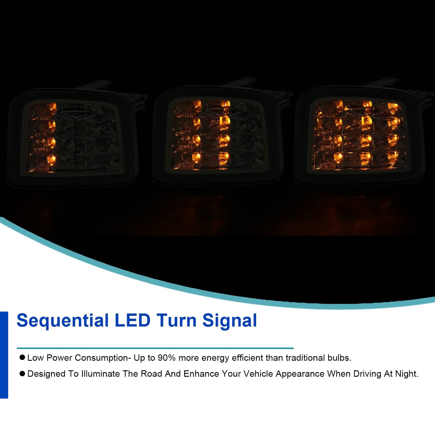 Smoke Sequential LED Bumper Lights Spec-D Tuning Compatible with 2015-2021 Subaru Impreza WRX/STI, L+R Pair Assembly