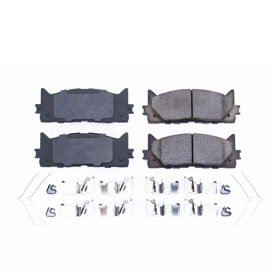 Front Brake Pads PowerStop For Lexus ES300h 2013-18 |ES350 2007-18 |Toyota Avalon 2008-18 |Camry 2007-17 - Ceramic Brake Pads With Installation Hardware, 17-1293