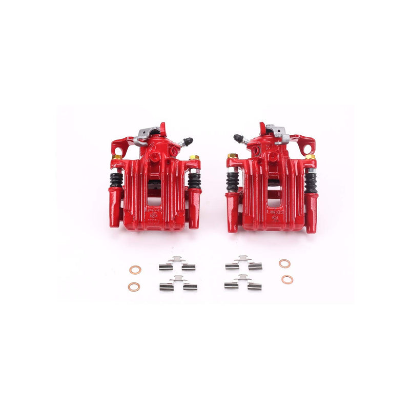 Power Stop S2570 Rear Pair of High-Temp Red Powder Coated Calipers