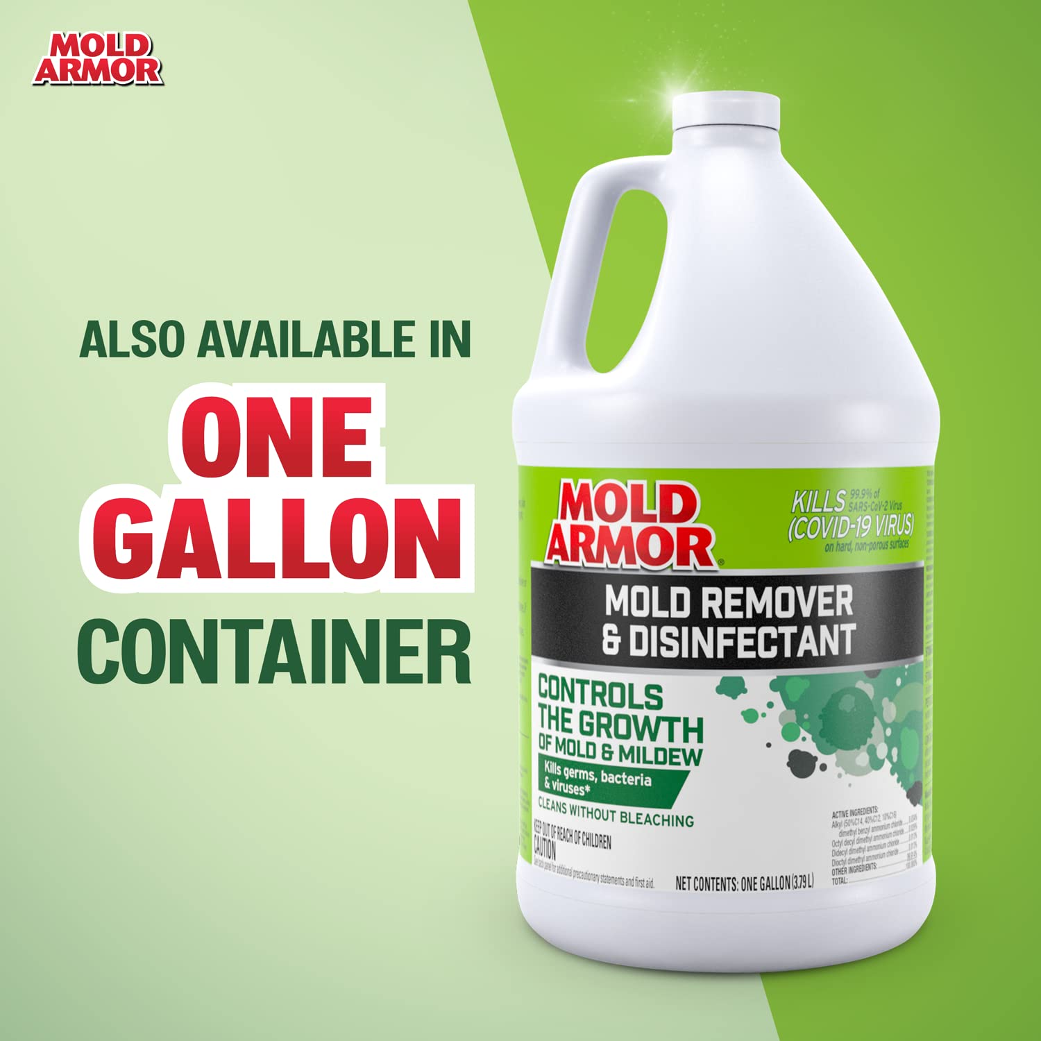 Mold Remover & Disinfectant Cleaner Mold Armor, 32 oz. Spray Bottle, Inhibits Growth of Mold, Kills 99.9% of Household Bacteria and Viruses, Easy-To-Use Mildew and Mold Control Solution
