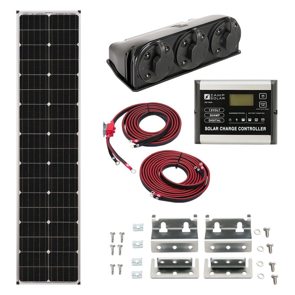 Zamp Solar 90-Watt Legacy Series Roof Mount Solar Panel Kit for Curved Roofs with Digital Charge Controller