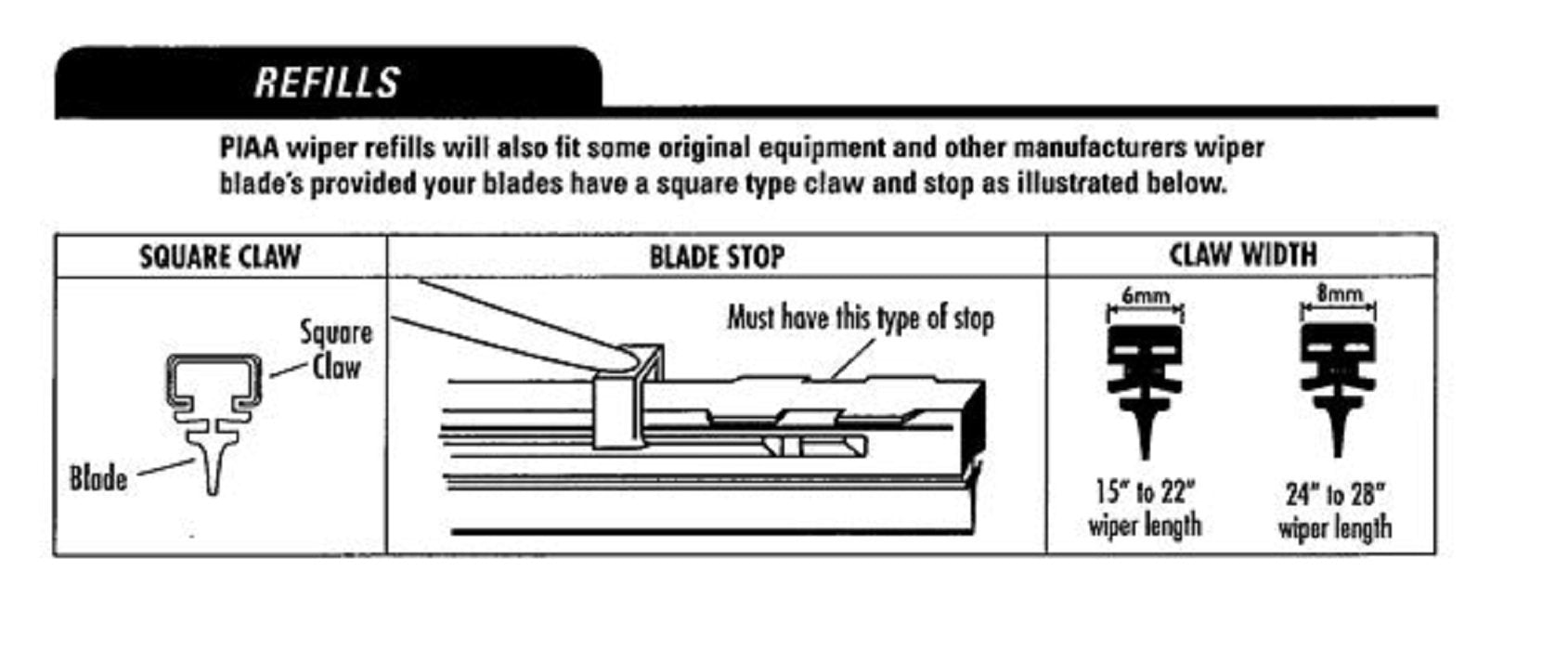 Silicone Wiper Blade Refill PIAA 94040, 16" (Pack of 1)