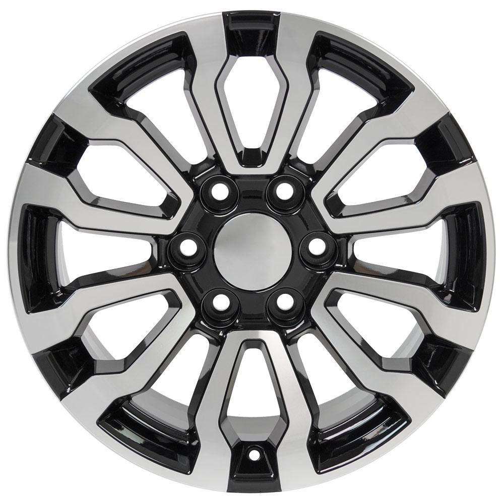 Black Machined Wheel OE Wheels LLC CV35-18085-6550-24MB Painted (18 x 8.5 inches /6 x 139 mm, 24 mm Offset)