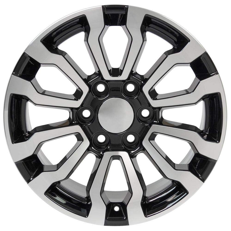 Black Machined Wheel OE Wheels LLC CV35-18085-6550-24MB Painted (18 x 8.5 inches /6 x 139 mm, 24 mm Offset)