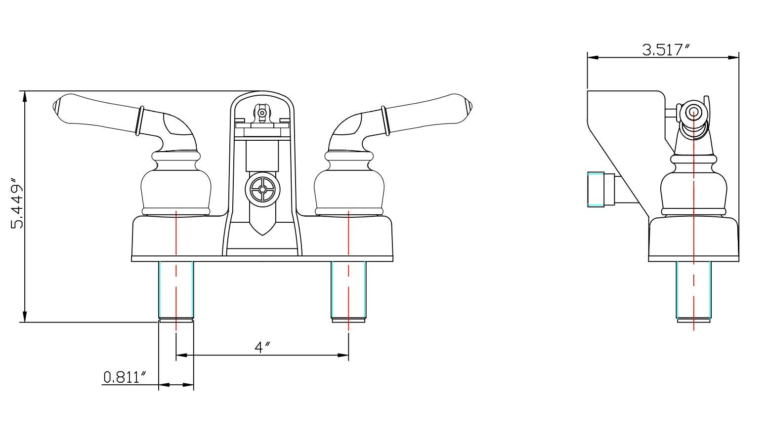 Dura Faucet RV Tub, Shower Faucet Valve Diverter DF-SA110C-ORB with Classical Handles (Bronze Finish)