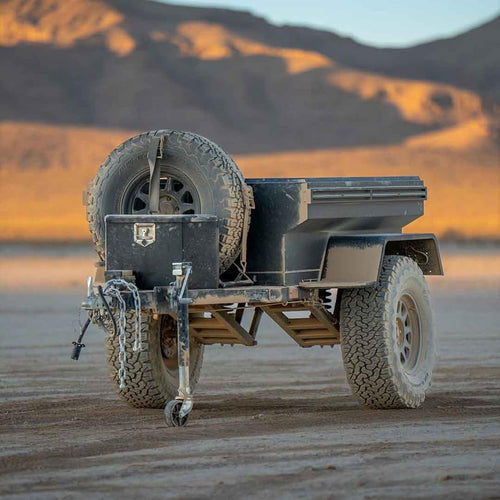 Off Road Trailer Spare Tire Carrier - Overland Vehicle Systems with Mounting Hardware