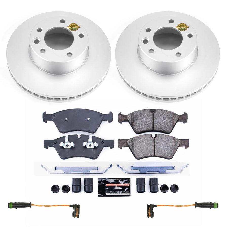 Power Stop Z17 CRK8420 Front Coated Rotor Kit-Coated Brake Rotors & Ceramic Brake Pads For Mercedes-Benz G55 AMG 2005-2010 [Model Specific]