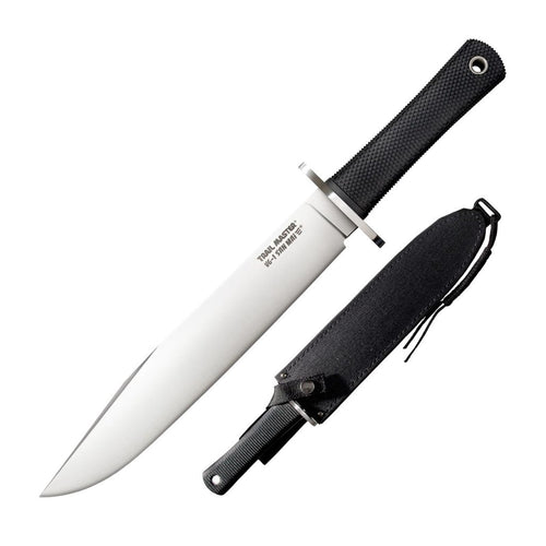 VG1 San Mai III Cold Steel Trail Master 9.5" Clip-Point Blade 5.125" Kray-Ex Handle Tactical Fixed Blade Knife w/Secure-Ex Sheath