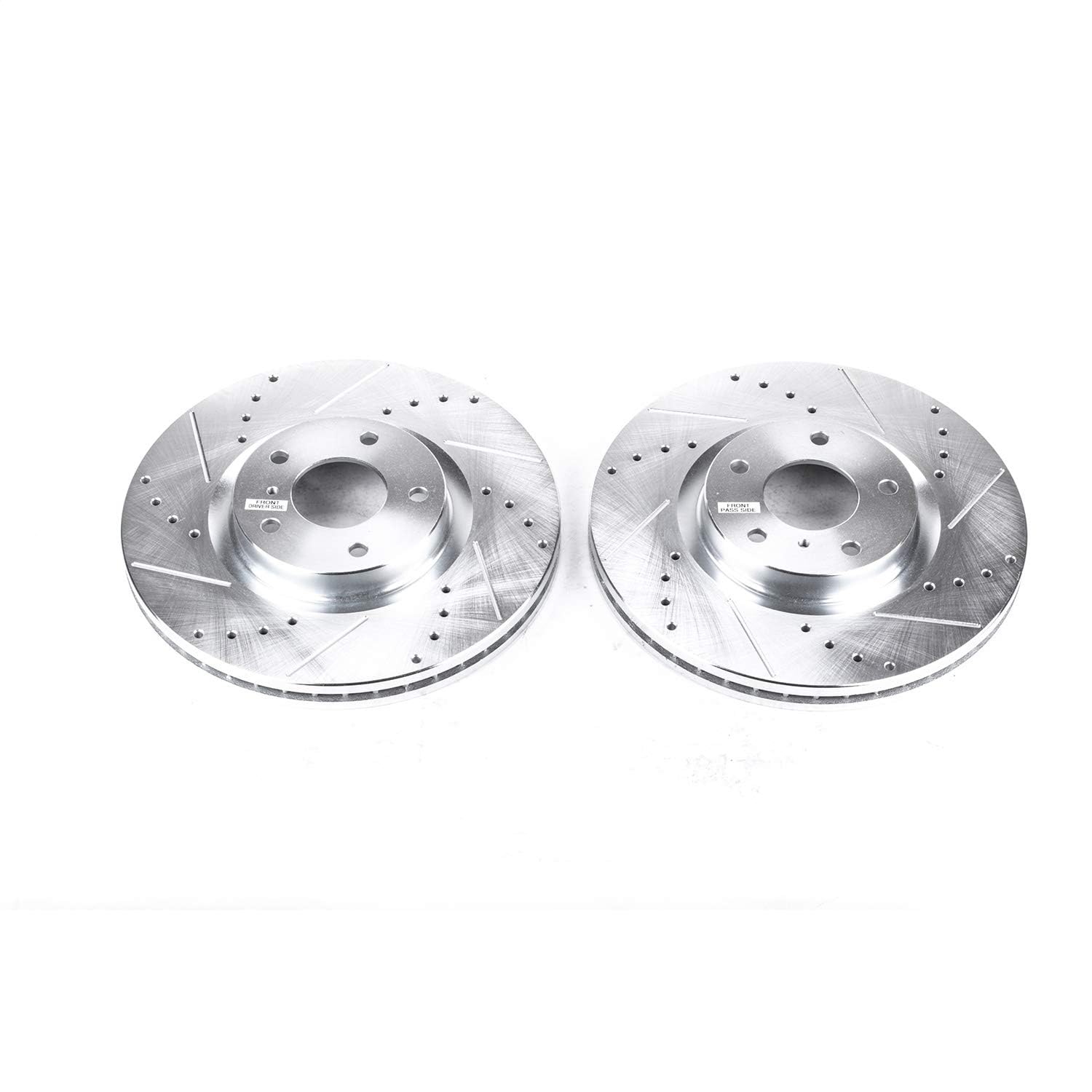 Power Stop Front Drilled & Slotted Rotor Pair JBR1112XPR For EX35 E G25 G35 G37 M35 M35h M37 M45 M56 INFINITI Q70 Q70L QX50 QX70 350Z 370Z Maxima Maxima Murano Murano [Model Specific]