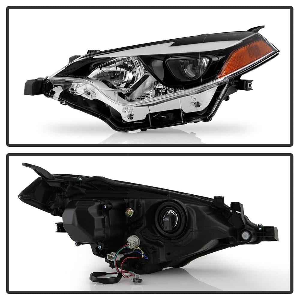 (XTune) Corolla Toyota 14-16 w/LED DRL (OE Style) Headlights - Low Beam-LED ; High Beam-HB3(Included) ; Signal-7444NA(Included) - Black with Chrom