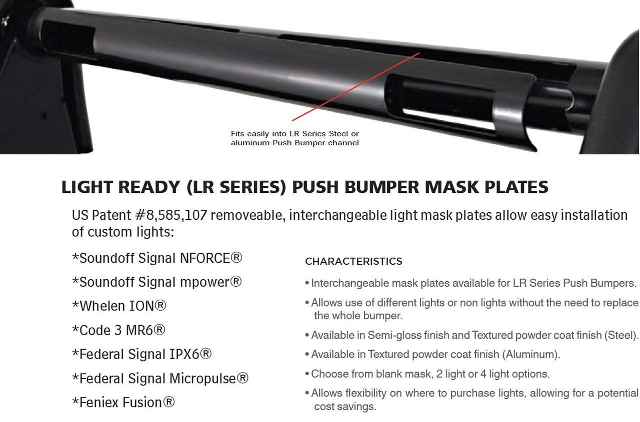 Push Bumper, Go Rhino!, LED Warning Light Ready, Compatible with Chevrolet Tahoe 2015-2020, Steel, Textured Finish