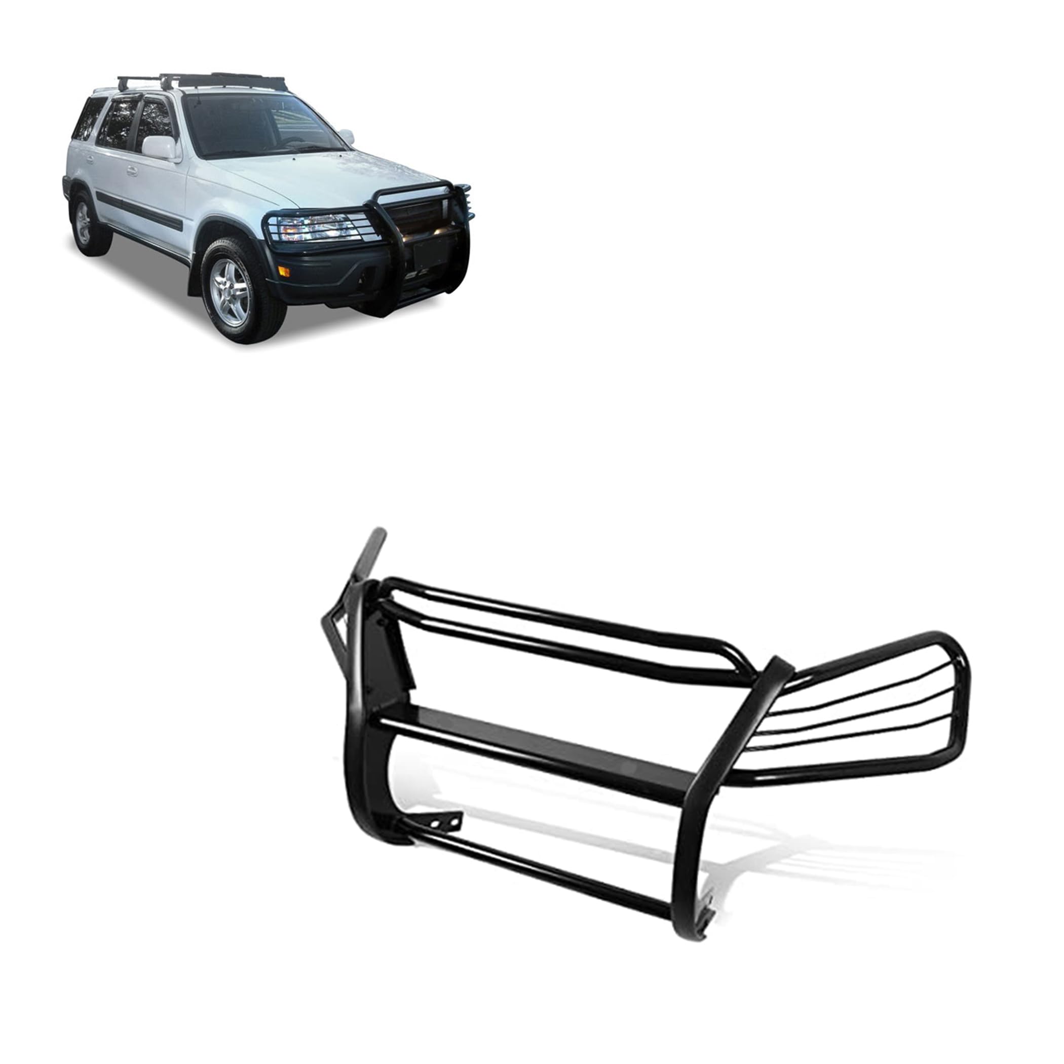 Bumper Guard Black Horse Grille brush Modular Black Compatible with 1997-2001 Honda CR-V-PG24001MA
