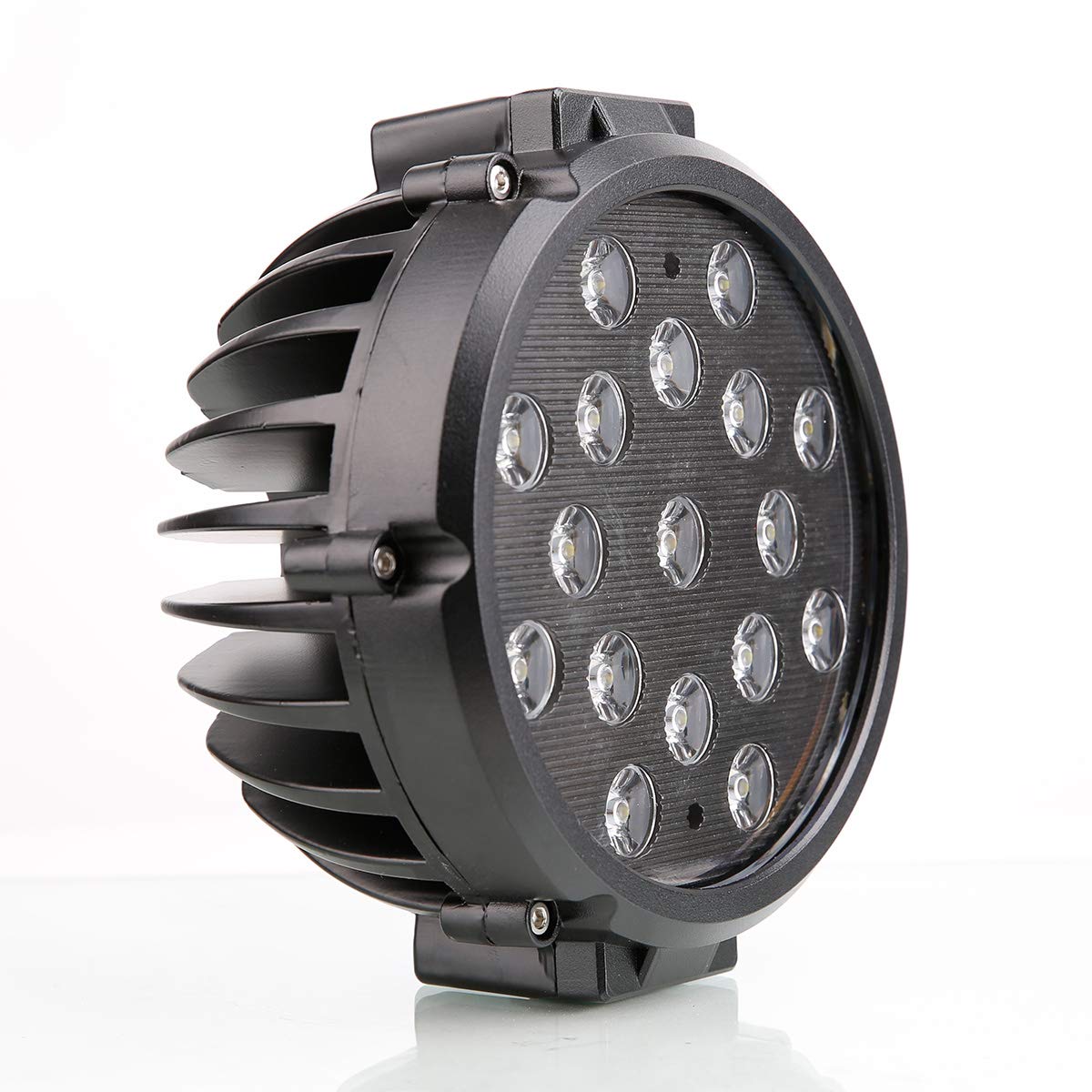 Bumper Guard Modular Black Horse Grille brush Come With pair of 7.0"Dia.LED Lights with Black Trim Rings Compatible with 2010-2024 Toyota 4Runner-17TU31MA-PLB