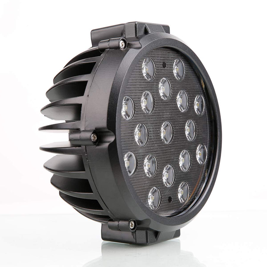Bumper Guard Modular Black Horse Grille brush Come With pair of 7.0"LED Lights with Black Trim Rings Compatible with 1999-2002 Ford Expedition|1999-2004 F-150|1999-2007 F-250 SD-17FP27MA-PLB